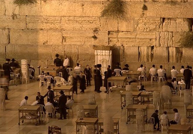 The Western Wall Square at Nightfall