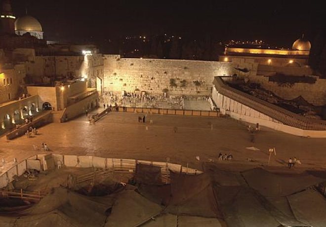 The Western Wall at Nightfall
