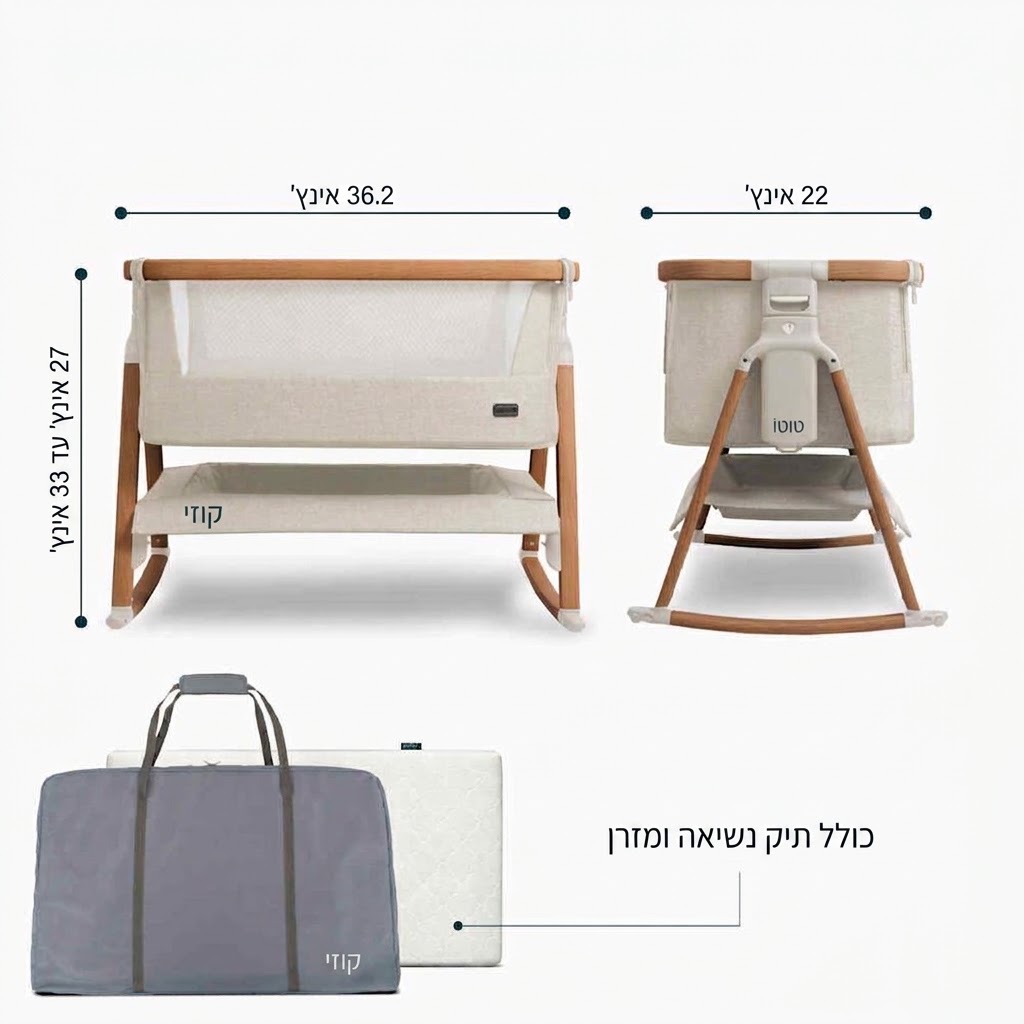 מידות עריסה נצמדת CoZee Air מבית Tutti Bambini