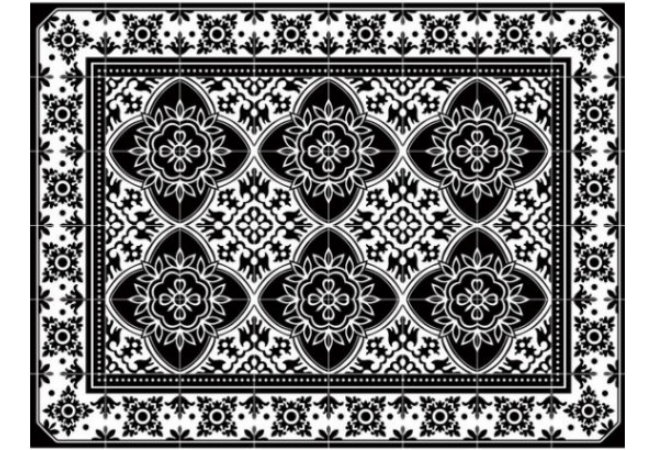 נובו שחור לבן - PVC שטיח מעוצב