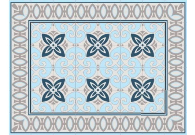 אפור תכלת - PVC שטיח מעוצב