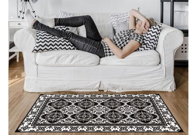 נובו שחור לבן - PVC שטיח מעוצב