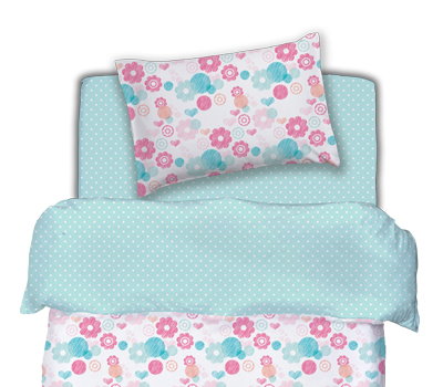 סט מלא למיטה - דגם COMX ורוד