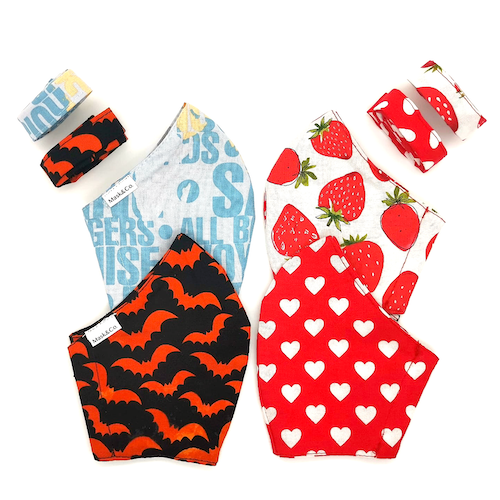 רביעיית מסיכות בד לפנים